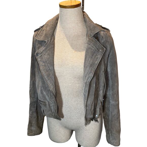 BLANKNYC Gray Suede Moto Jacket Size XS - Picture 3 of 10